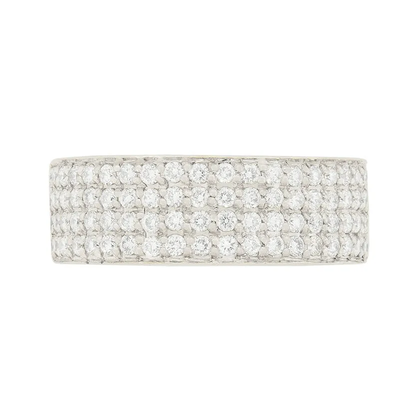 Modern 1.60 Carat Diamond Half Eternity Ring