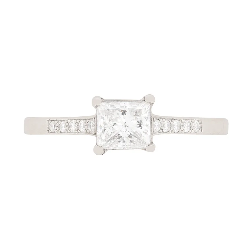 Contemporary 0.50ct Diamond Solitaire Engagement Ring with Set Shoulders