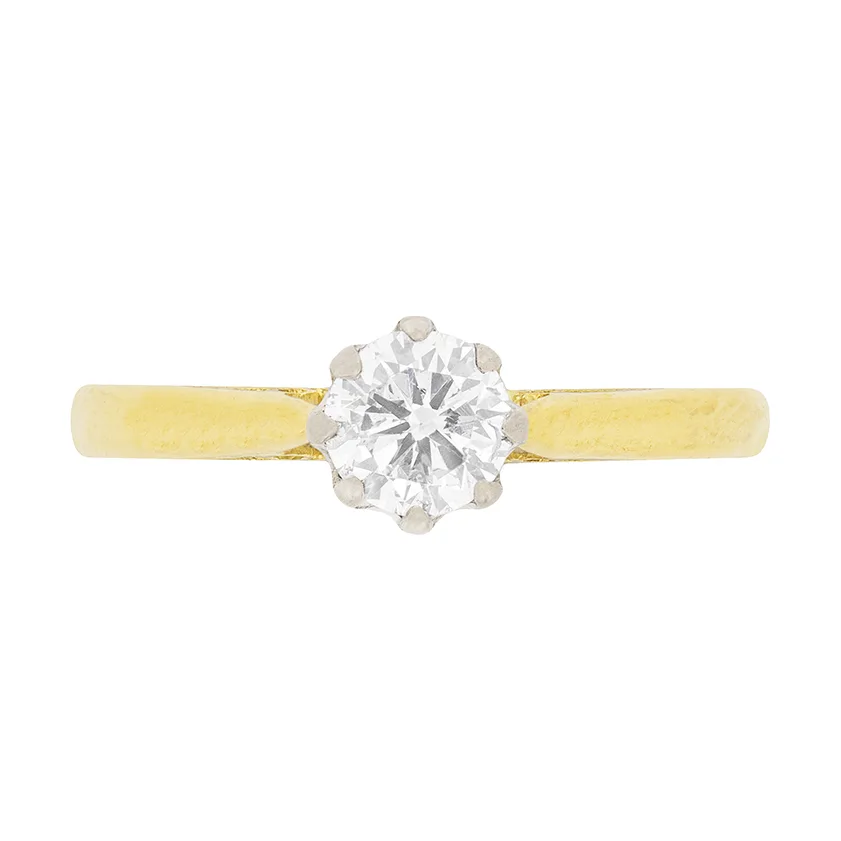 Vintage 0.40ct Round Brilliant Cut Diamond Solitaire Engagement Ring, c.1982