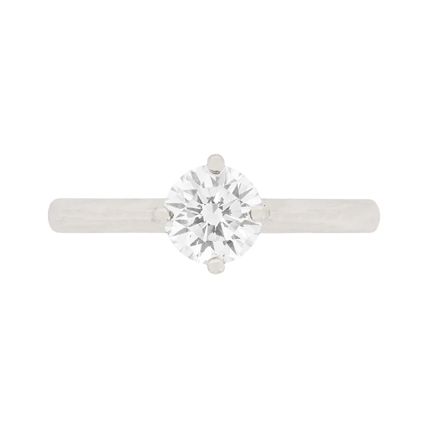 Contemporary 0.64ct Round Brilliant Cut Diamond Solitaire Engagement Ring