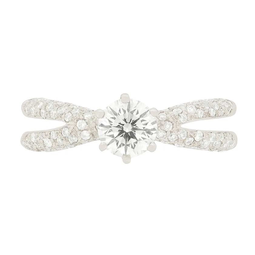 Contemporary 0.55ct GIA Certified Diamond Solitaire Engagement Ring