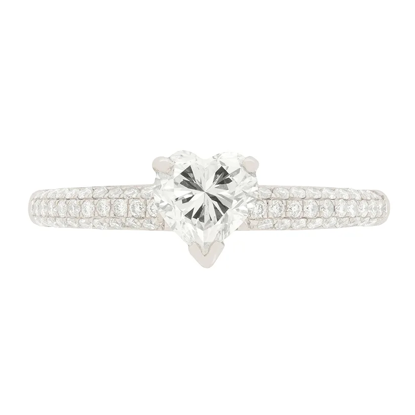 Contemporary 0.75ct Heart-Shaped Diamond Solitaire Engagement Ring
