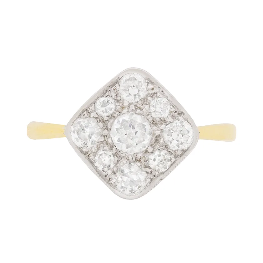 Vintage Diamond Cluster Ring, c.1940s