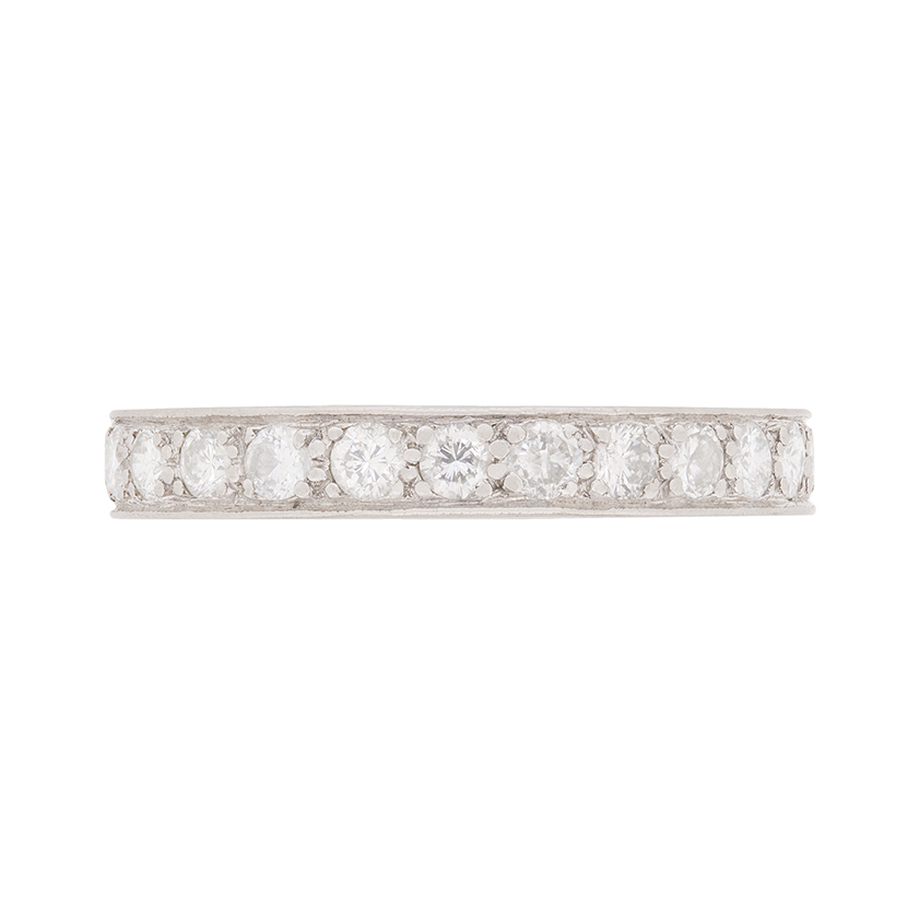 Vintage 2.50 Carat Round Brilliant Cut Diamond Eternity Band, c.1940s