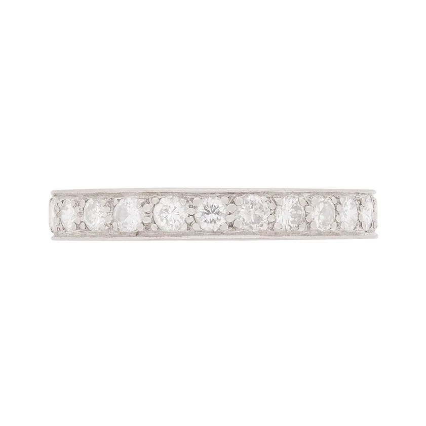 Vintage 2.50 Carat Round Brilliant Cut Diamond Eternity Band, c.1940s