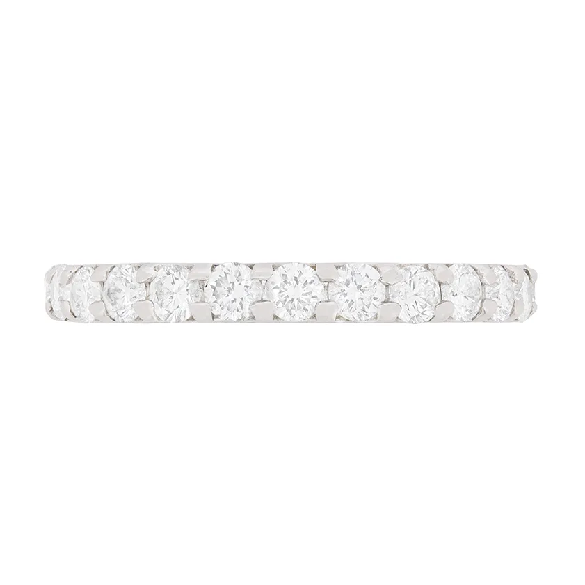Three-Quarter Set Round Brilliant Cut Diamond Eternity Ring