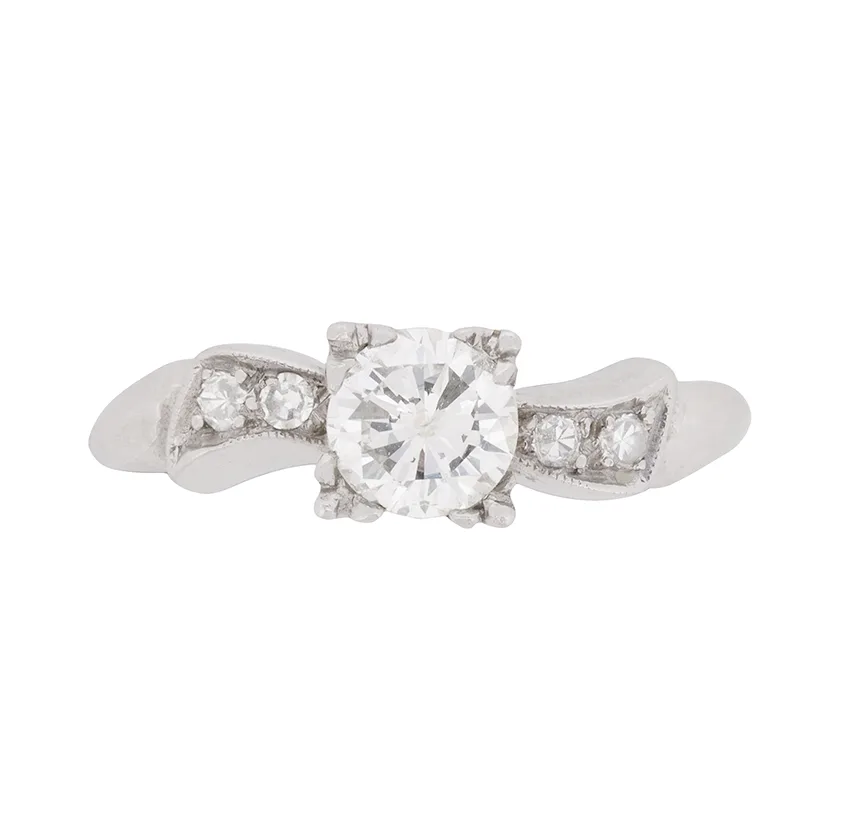 Vintage Diamond Solitaire Engagement Ring, c.1950s