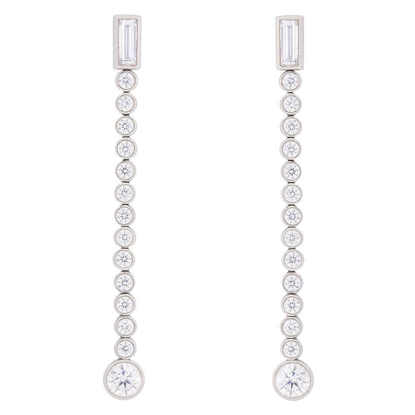 Tiffany Co. Jazz Collection 1.68ct Diamond Drop Earrings c