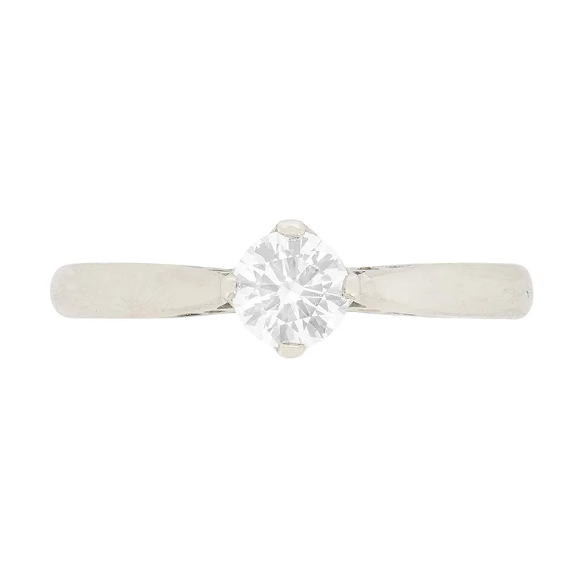 0.41 Carat Round Brilliant Cut Diamond Solitaire Engagement Ring