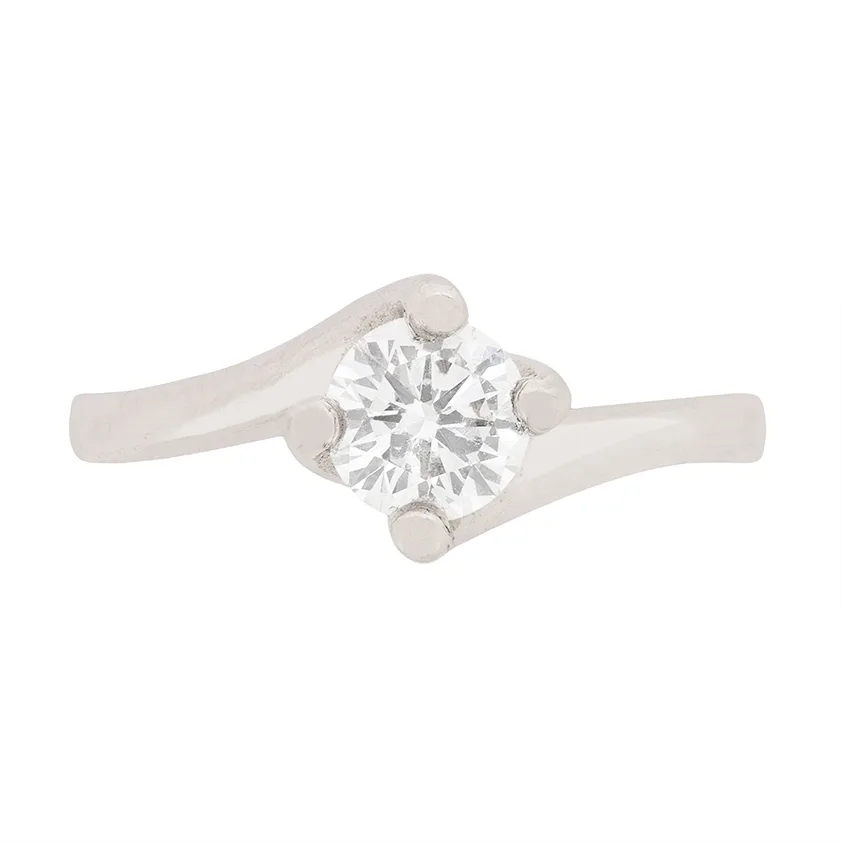 Contemporary 0.50ct Diamond Solitaire Engagement Ring