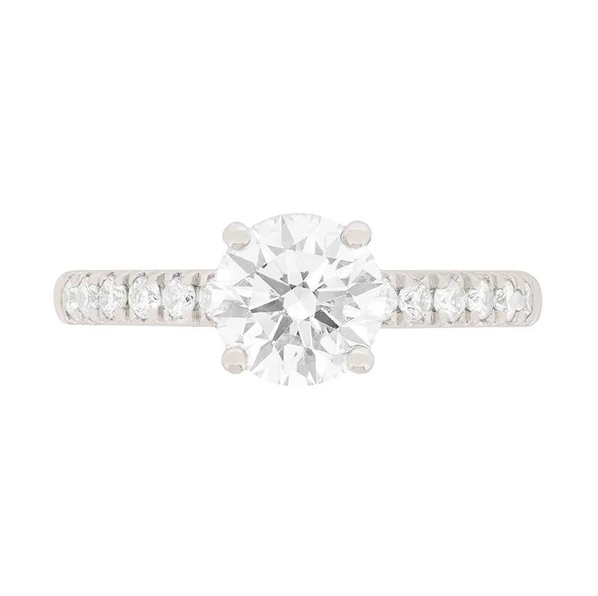 Contemporary 1.13ct GIA Certified Diamond Solitaire Engagement Ring