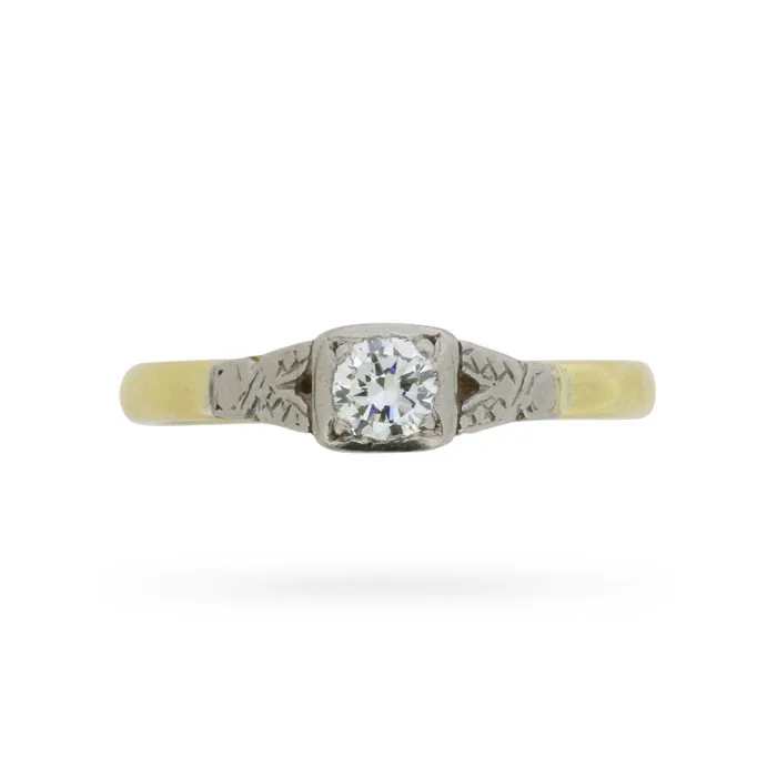 Vintage 0.25ct Diamond Solitaire Engagement Ring, c.1950s