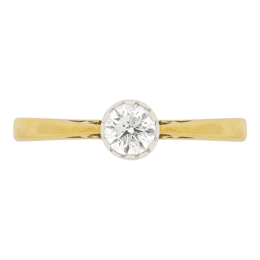 Vintage 0.33 Carat Diamond Solitaire Engagement Ring, c.1970s