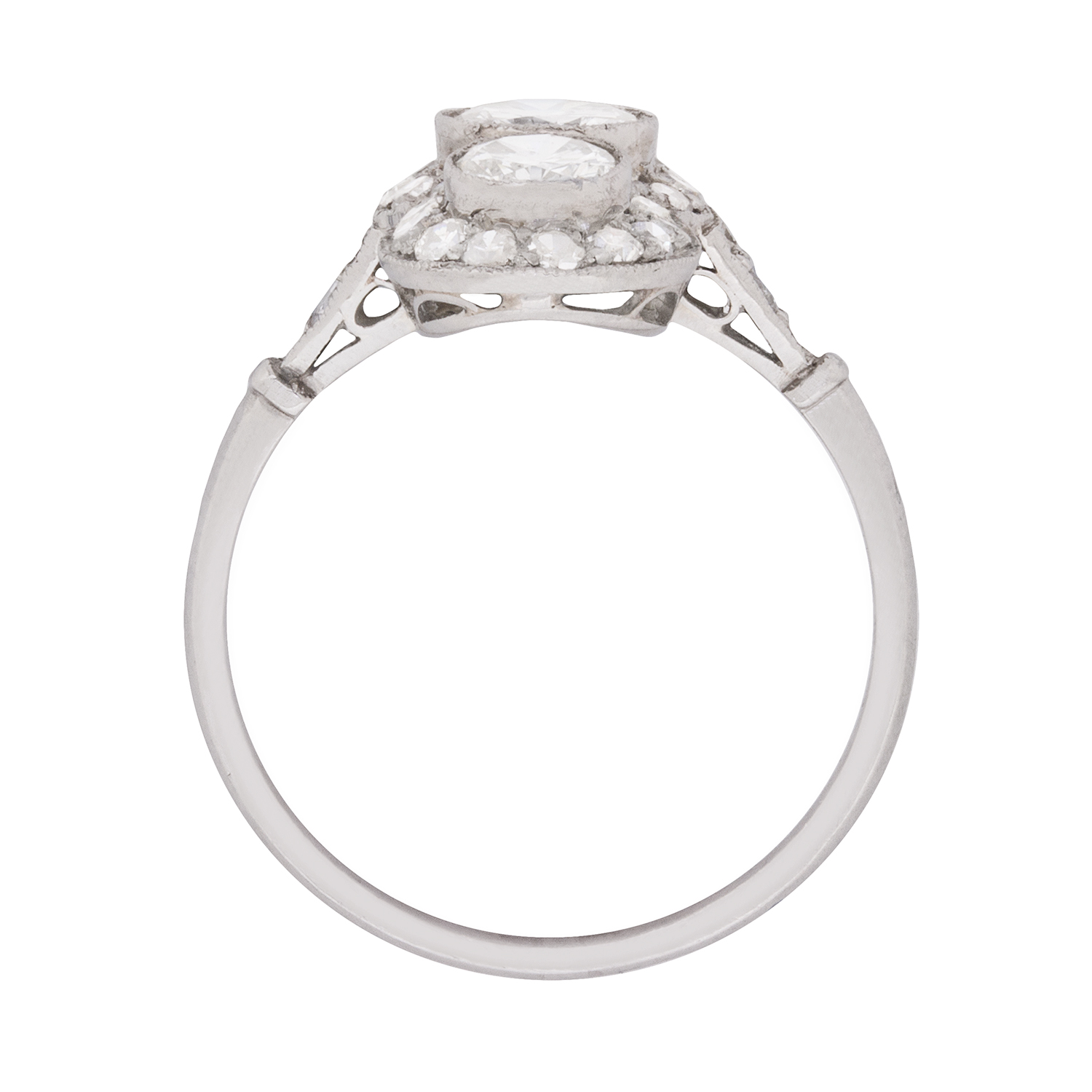 Vintage 1.80 Carat Vertically-Set Three Stone Diamond Ring, c.1950s ...