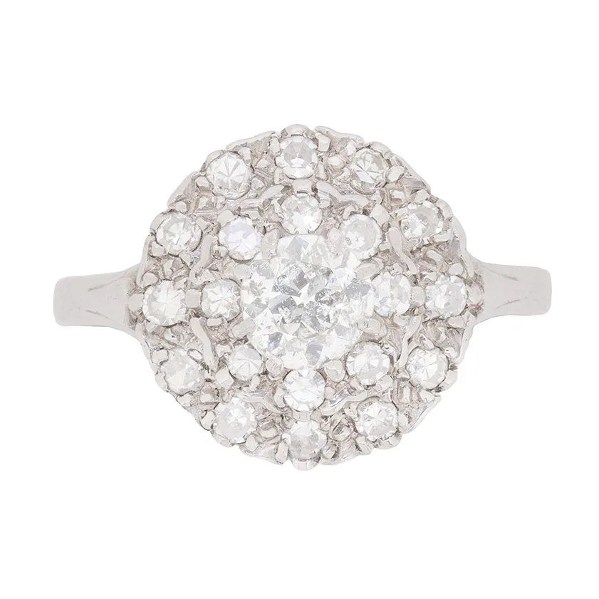 Art Deco 0.50ct Diamond Cluster Ring, c.1920s