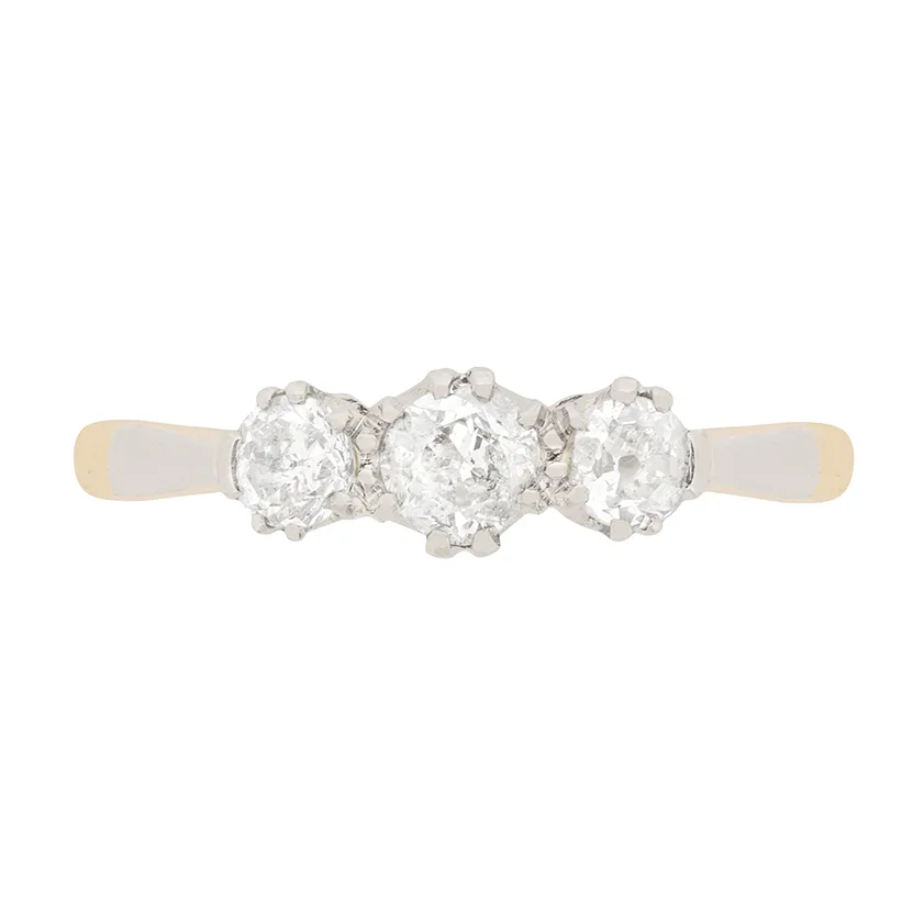 Art Deco Diamond Three Stone Ring, c.1920s