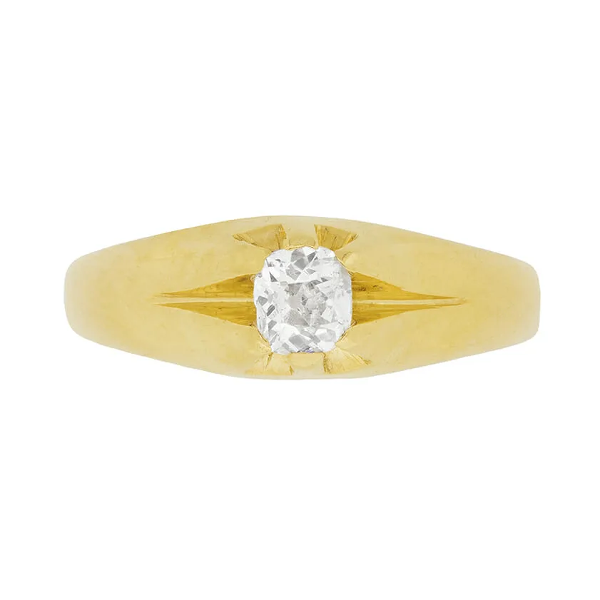 Late Victorian Diamond Solitaire Ring, c.1900s