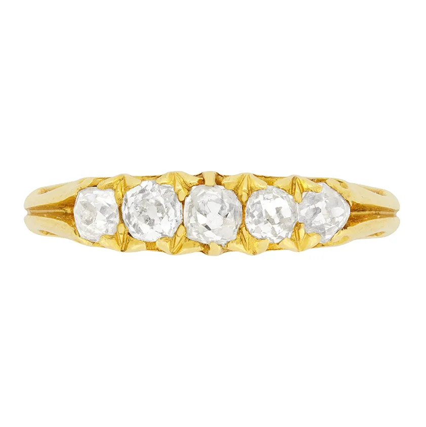 Victorian 0.75ct Diamond Five Stone Ring, c.1880s