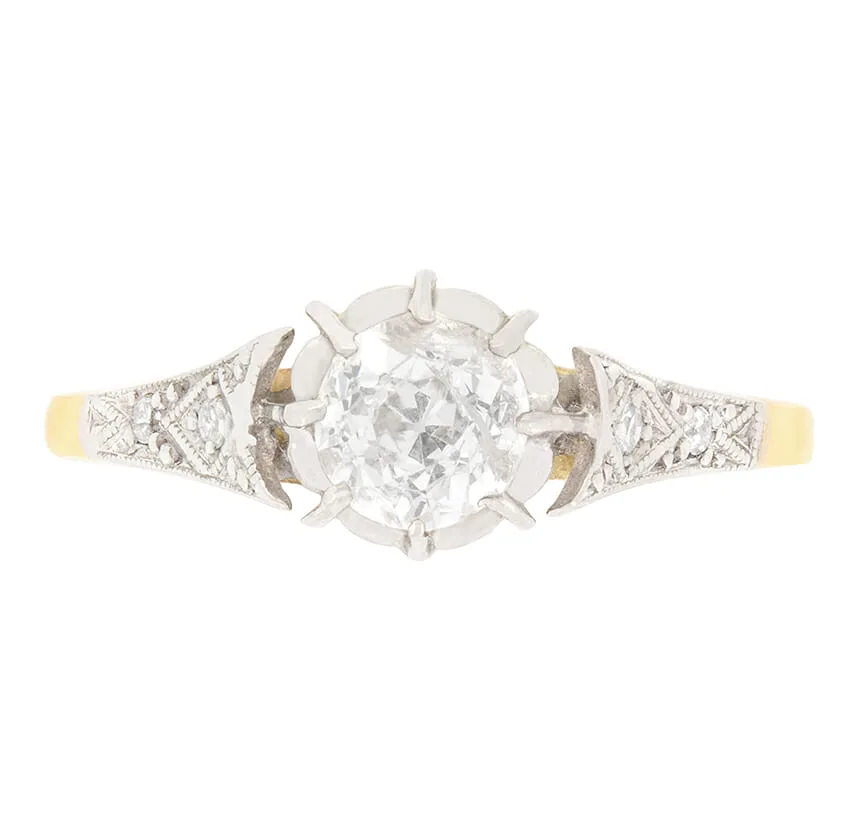 Late Victorian Diamond Solitaire Engagement, c.1900s
