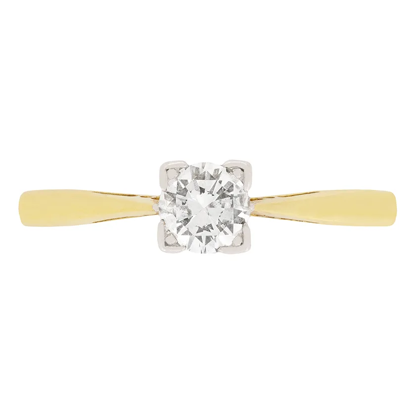Vintage Diamond Solitaire Engagement Ring, c.1940s