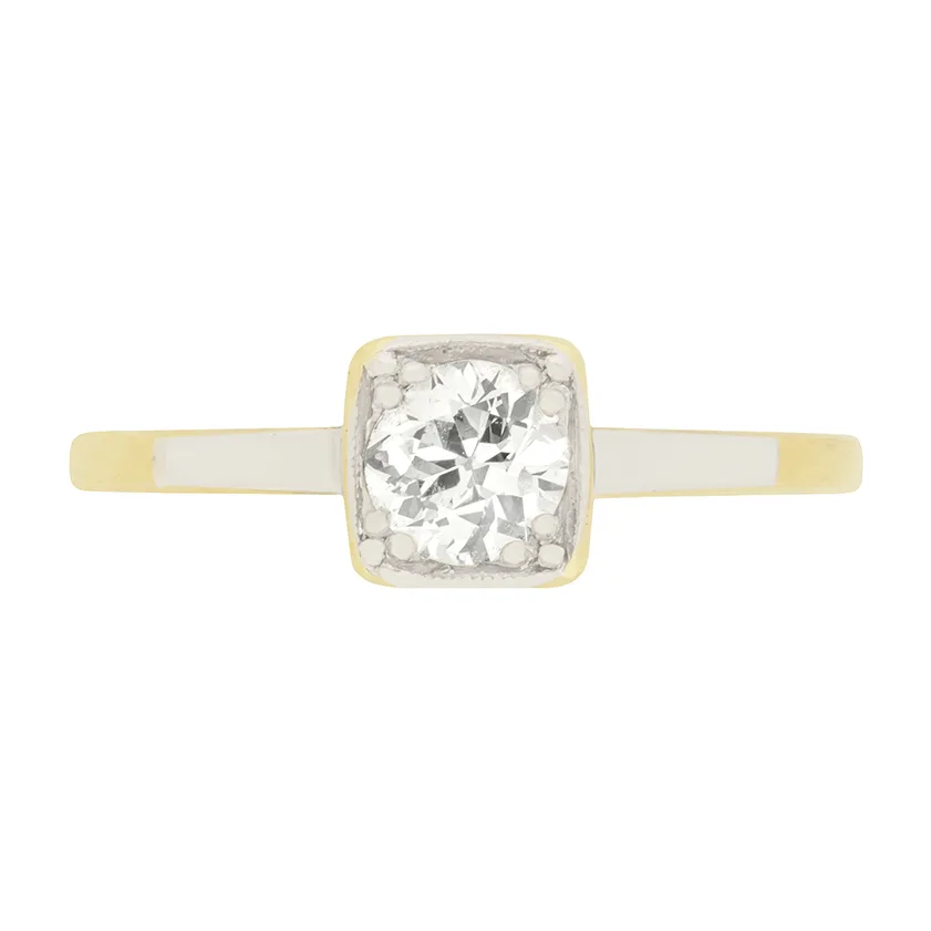 Edwardian 0.56ct Diamond Solitaire Engagement Ring, c.1910s