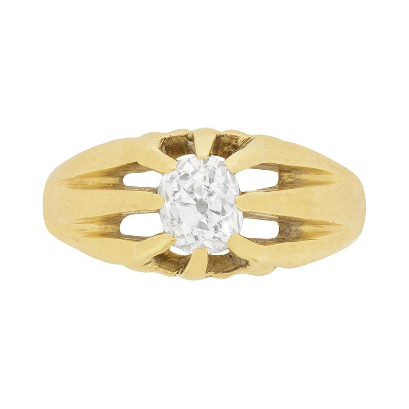 Victorian 0.45ct Single Stone Signet Ring, c.1900s