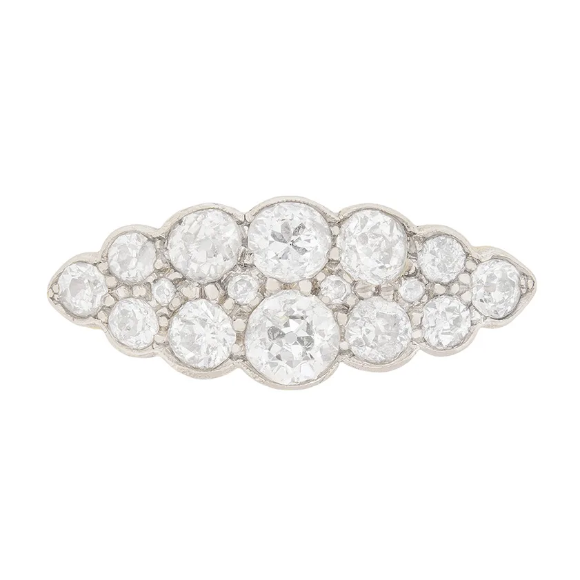 Edwardian Diamond Boat Dress Ring, c.1910