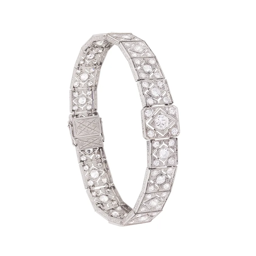 Art Deco 8.20ct Diamond Bracelet, c.1920s
