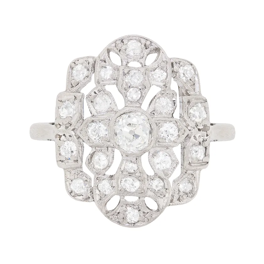 Art Deco Diamond Cluster Ring, c.1920s