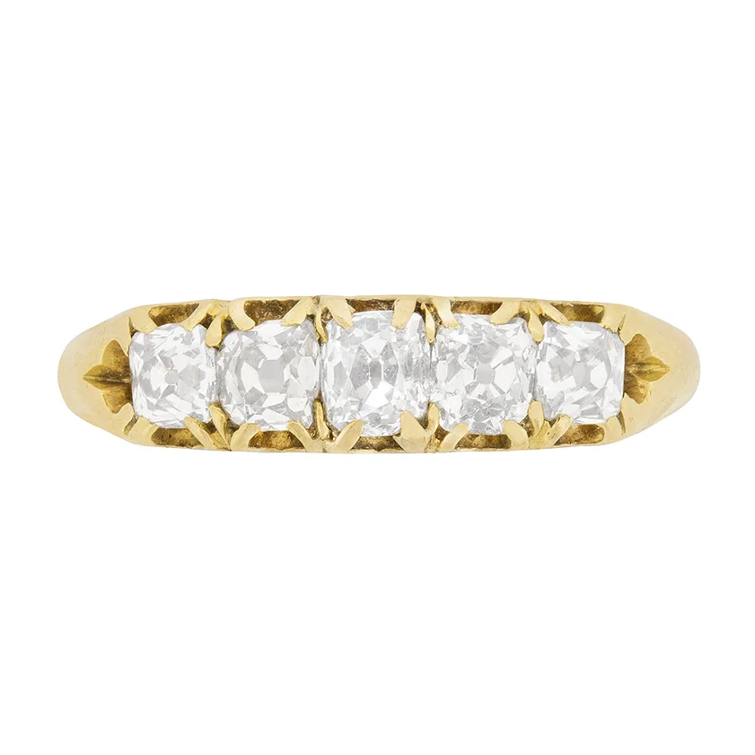 Victorian 0.90ct Diamond Five Stone Ring, c.1900s
