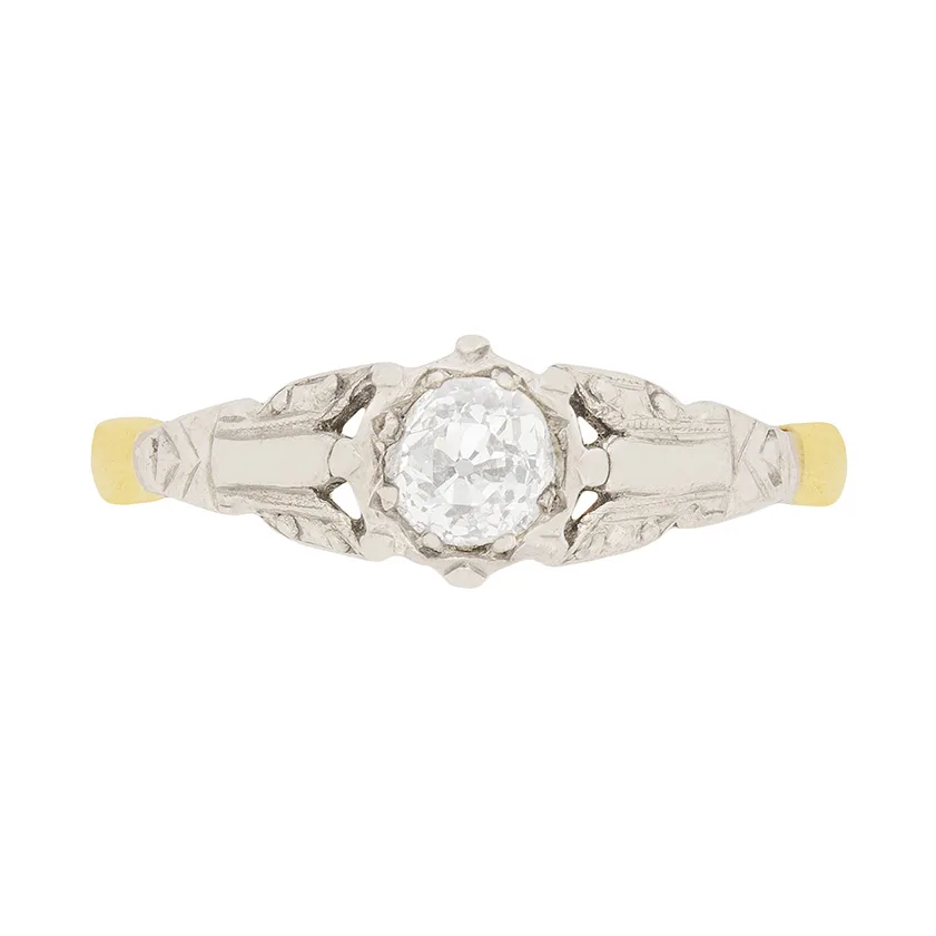 Late Victorian Diamond Solitaire Engagement Ring, c.1900s
