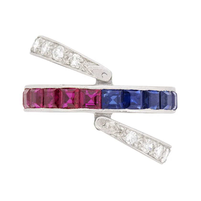 Day and Night Ring with Rubies, Sapphires and Diamonds, c.1930s