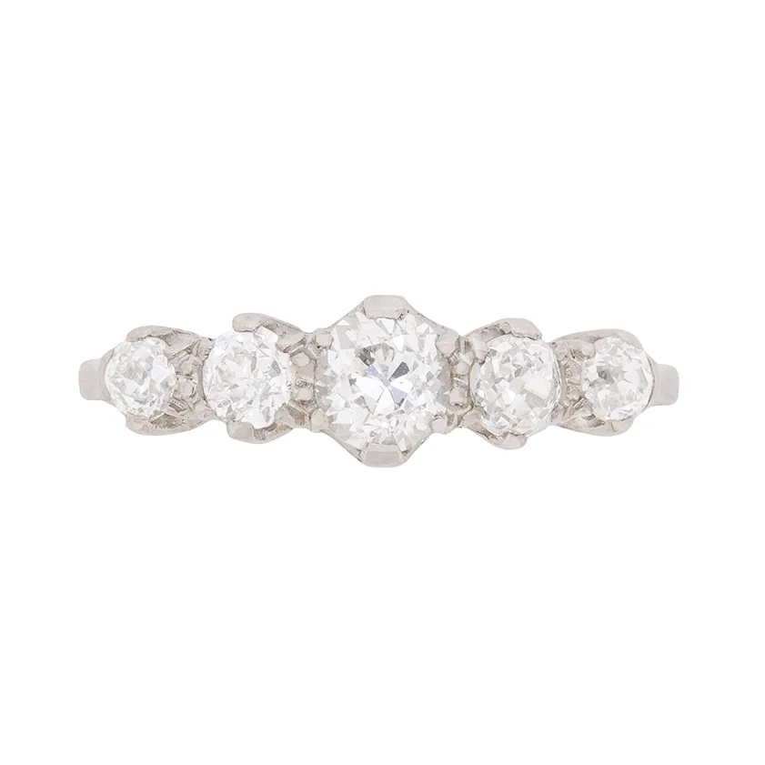 Edwardian Five Stone Diamond Ring, c.1910