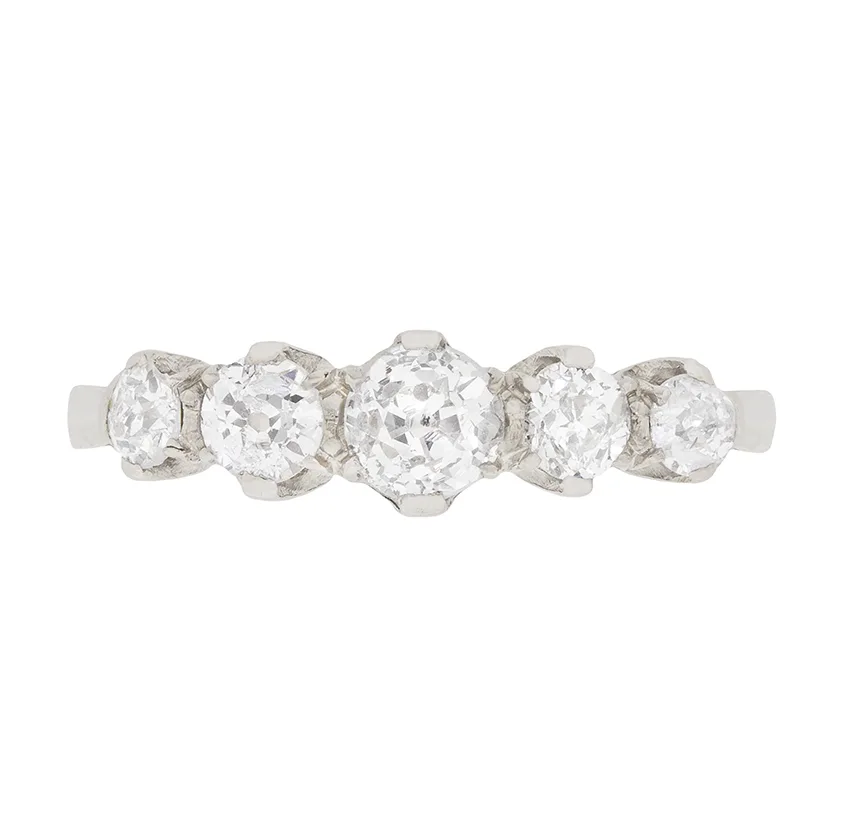 Edwardian Five Stone Diamond Ring, c.1910