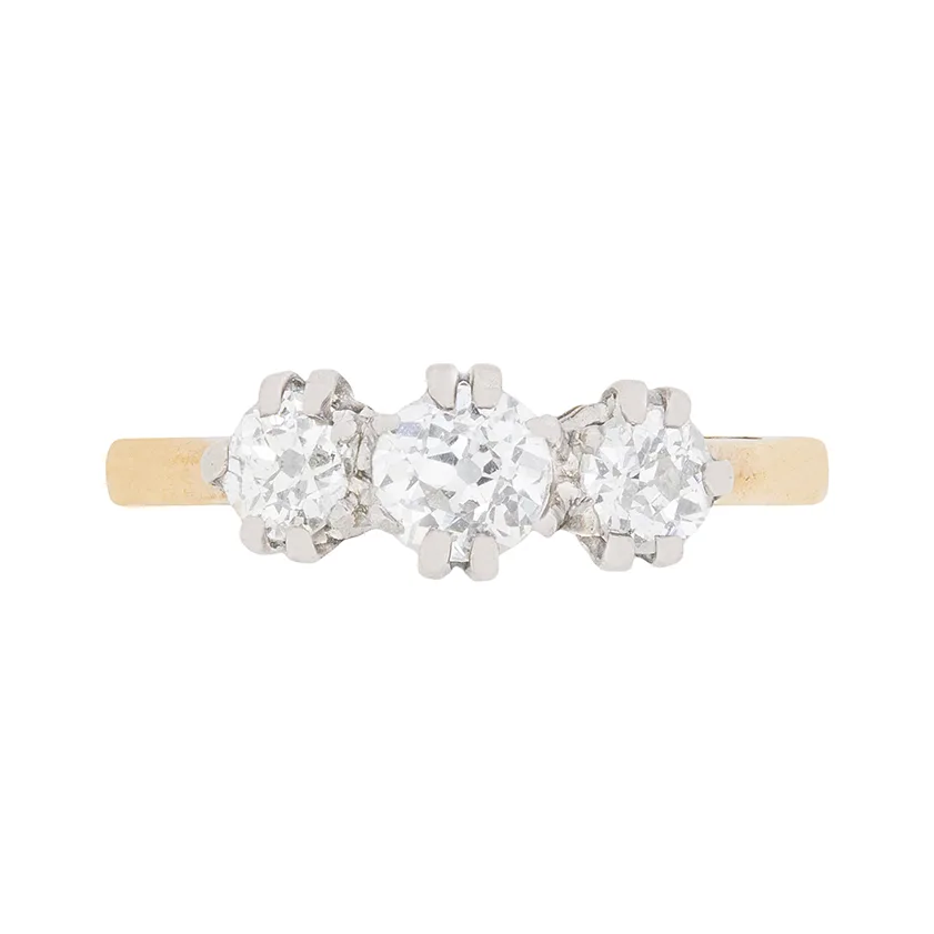Edwardian Diamond Three Stone Engagement Ring, c.1910