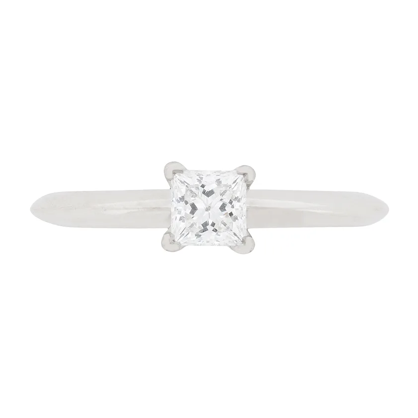 Tiffany & Co. 0.35ct Square Cut Diamond Solitaire Engagement Ring