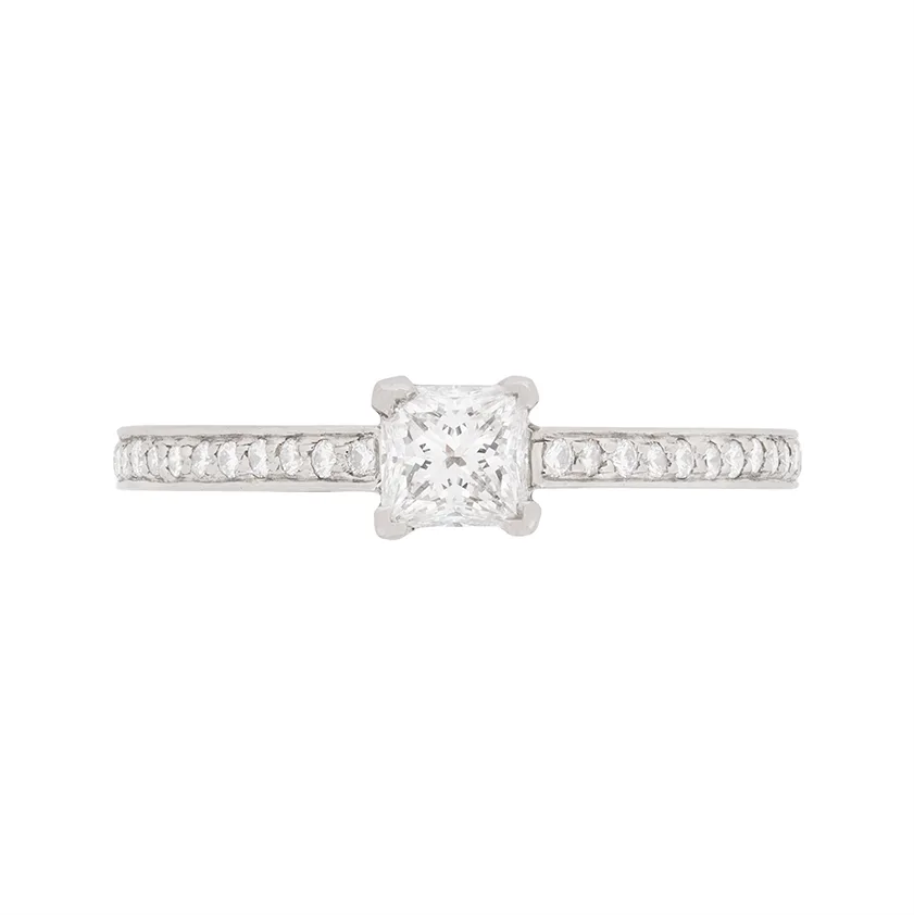 Tiffany & Co. 0.33ct Princess Cut Diamond Solitaire Engagement Ring