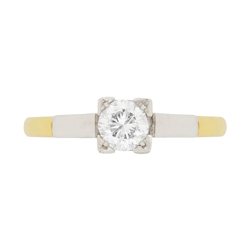 Late Deco 0.45ct Diamond Solitaire Ring, c.1940s