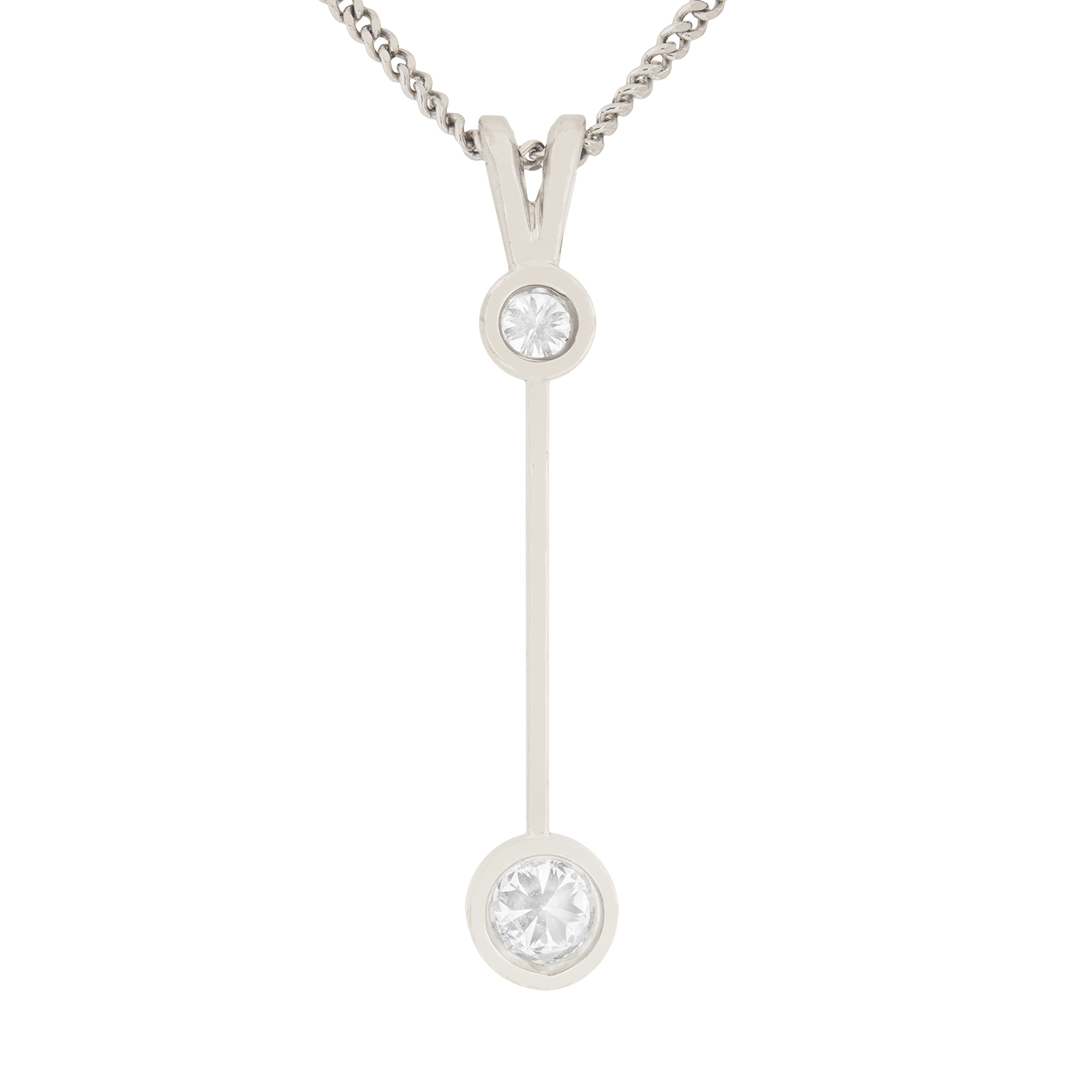 Contemporary Diamond Drop Necklace Farringdons