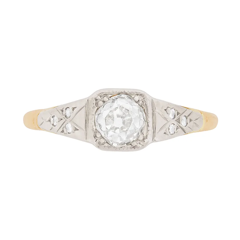 Victorian 0.30ct Diamond Solitaire Engagement Ring, c.1900s