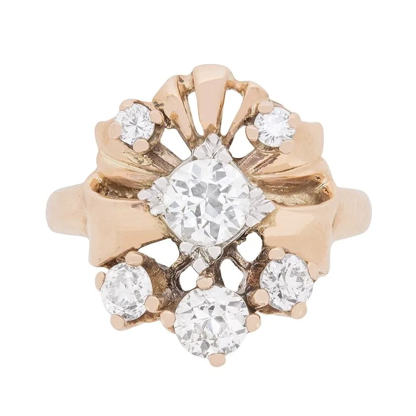 Edwardian 0.65ct Diamond Cluster Ring, c.1910
