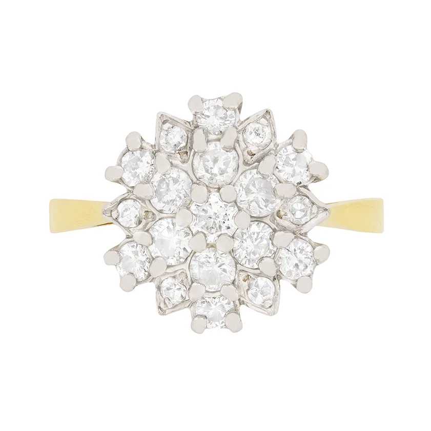 Vintage Diamond Cluster Ring, c.1970s