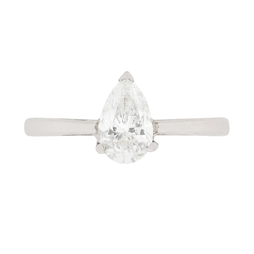 1.05 Carat Pear-Shaped Diamond Solitaire Engagement Ring