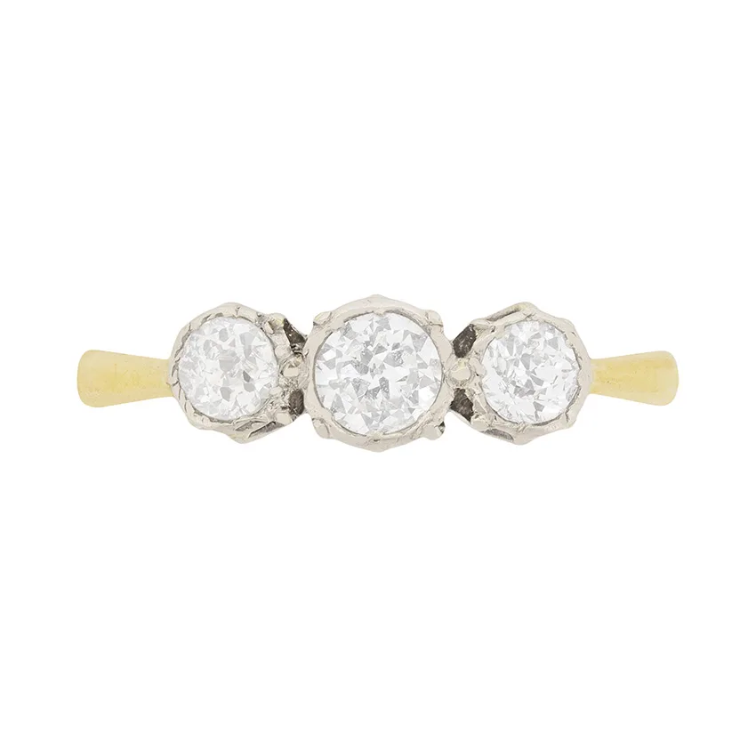 Edwardian Diamond Three Stone Engagement Ring, c.1910