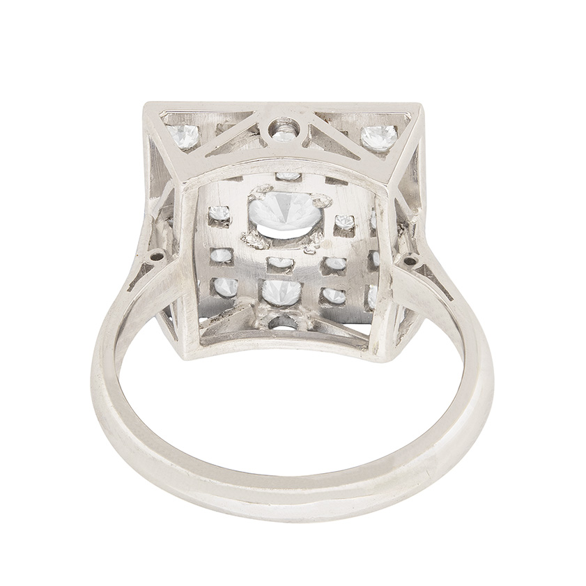 Art Deco Square Diamond Cluster Ring, c.1930s Farringdons