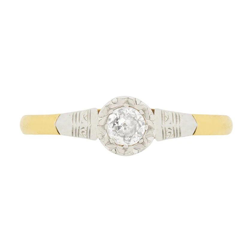 Edwardian 0.25ct Diamond Solitaire Engagement Ring, c.1910s