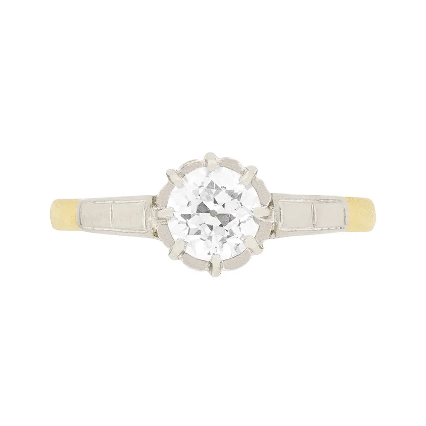 Edwardian 0.70ct Diamond Solitaire Engagement Ring, c.1910s