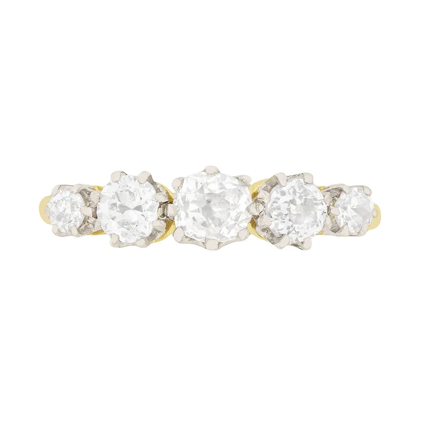 Edwardian Five Stone Diamond Ring, c.1910