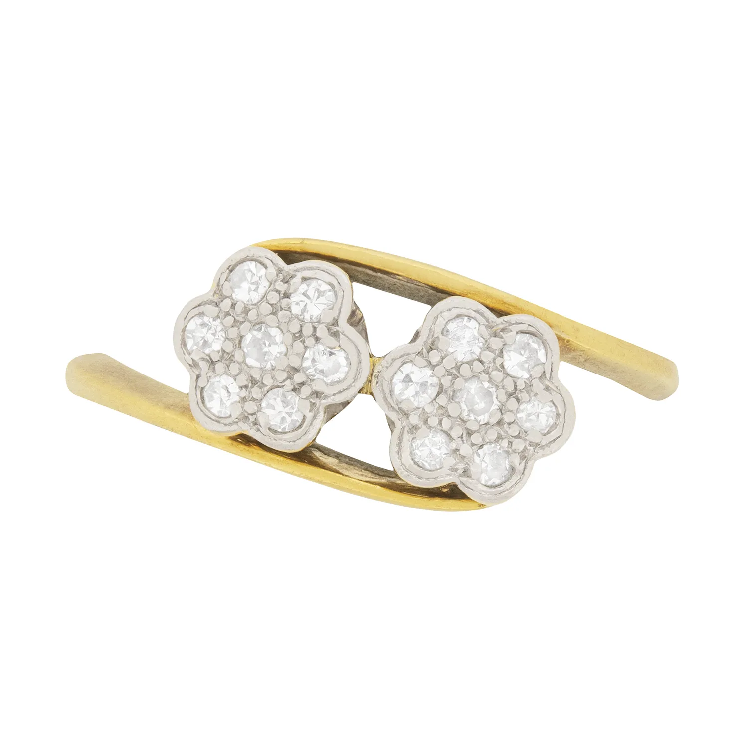 Edwardian Diamond Daisy Twist Ring, c.1900s