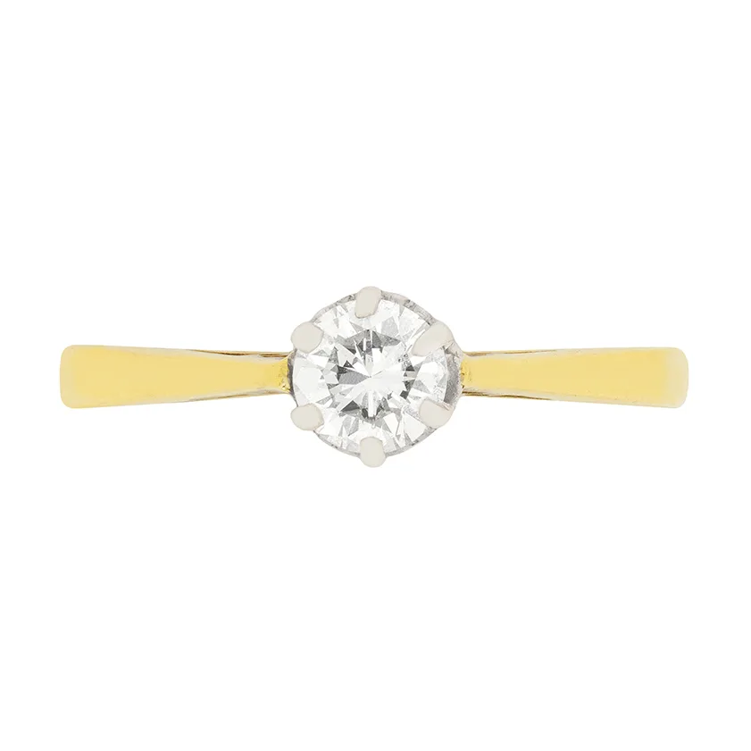 Late Deco 0.40ct Diamond Solitaire Engagement Ring, c.1940s